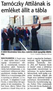 Zalai Hírlap 2020 10 22 248sz 01old - Tarnóczky Attilának is emléket állít a tábla.jpg Zalai Hírlap 2020 10 22 248sz 01old - Tarnóczky Attilának is emléket állít a tábla.jpg