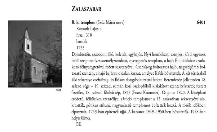 Zalaszabar - Magyarország műemlékjegyzéke - Zala megye 2006 128-129old.jpg Zalaszabar - Magyarország műemlékjegyzéke - Zala megye 2006 128-129old.jpg
